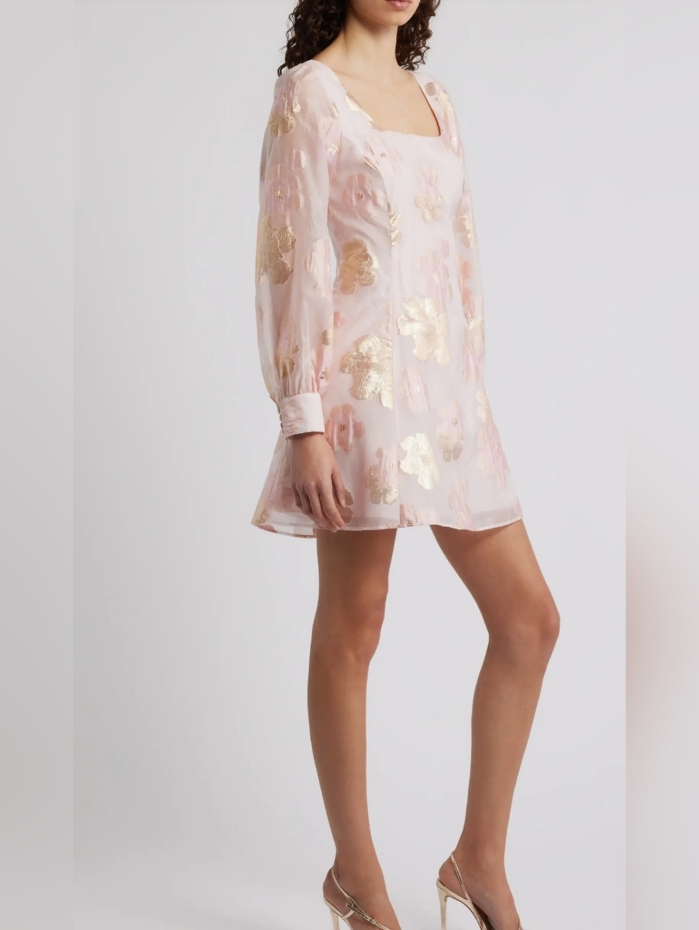 NWT Metallic Floral Jacquard Minidress Chelsea28